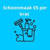 Schoonmaak €5 euro per krat geef zelf de aantallen dus bijvoorbeeld 3 kratten glazen is dan 3x schoonmaak selecteren. 