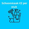 Schoonmaak €2 euro per krat geef zelf de aantallen dus bijvoorbeeld 3 kratten glazen is dan 3x schoonmaak selecteren. 